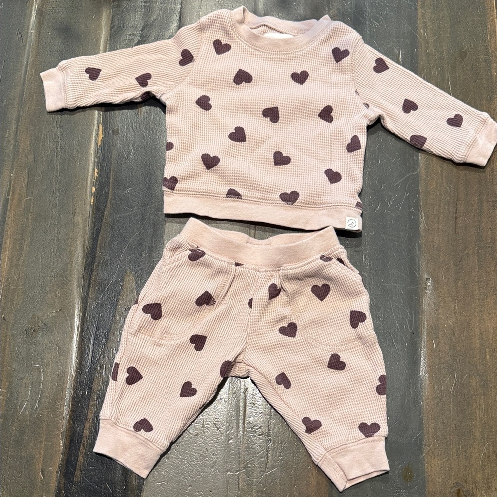 Carter's Pink and Purple Heart Pajama Set